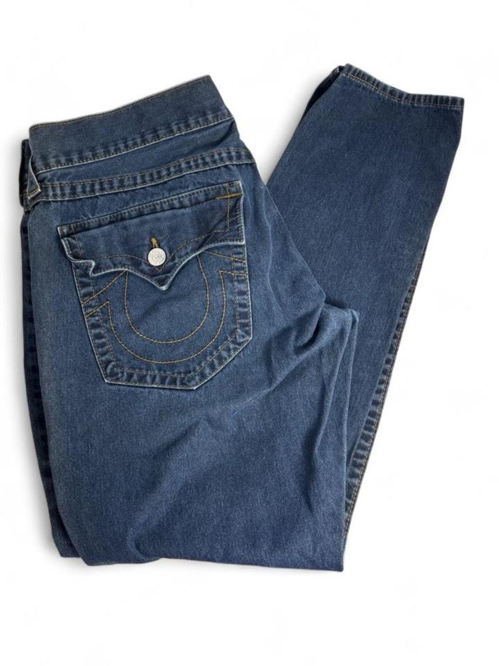 True Religion Men's Straight Dark Blue Denim Jeans
